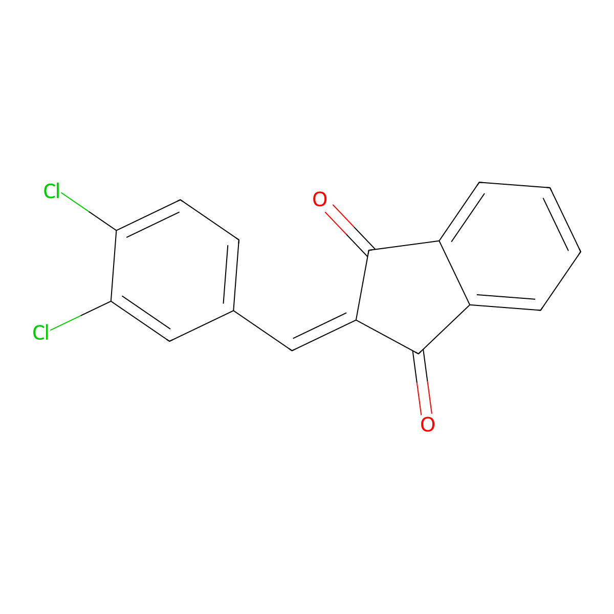 2-(3,4-dichlorobenzylidene)-1H-indene-1,3(2H)-dione molecular structure, CAS 29874-26-8
