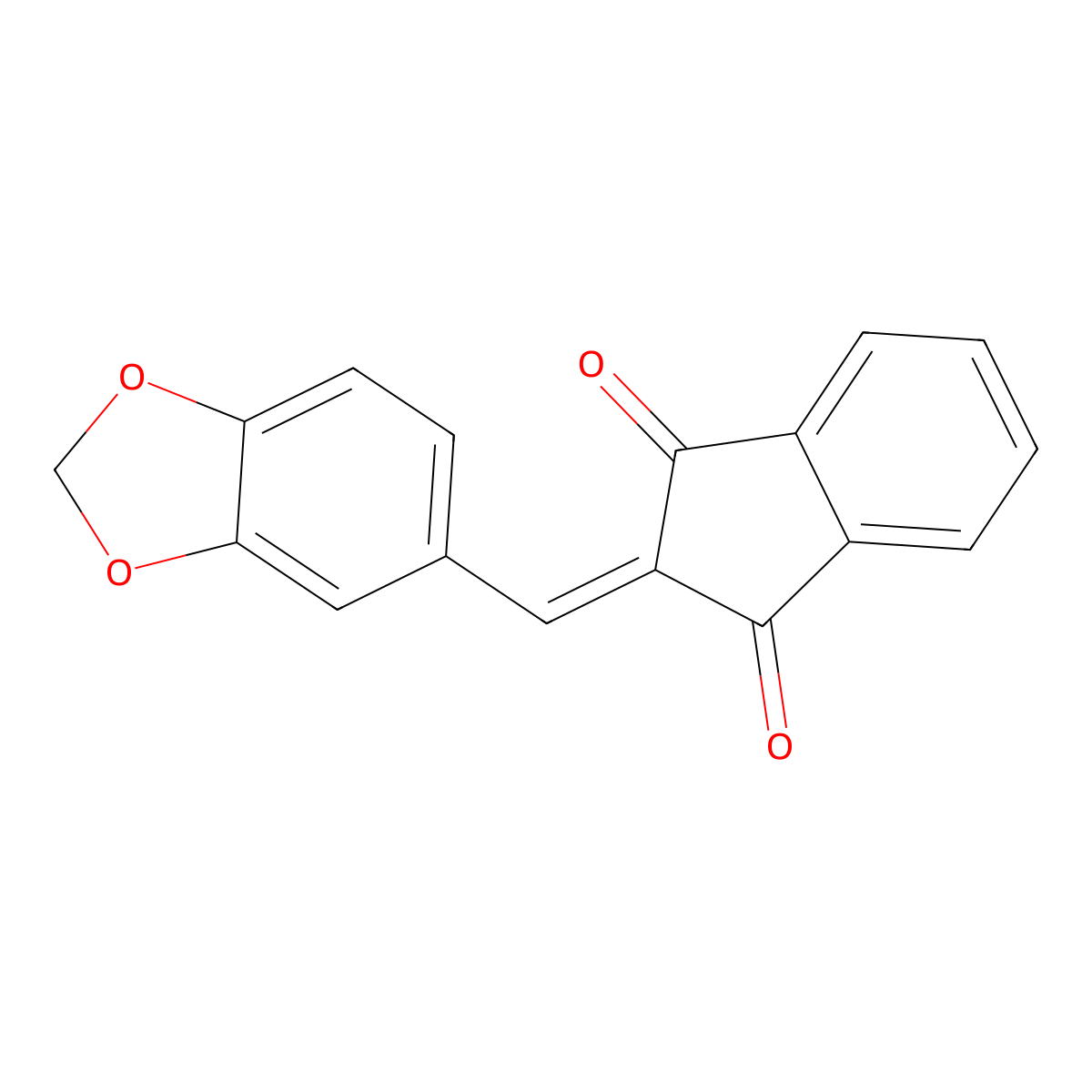 2-(1,3-benzodioxol-5-ylmethylene)-1H-indene-1,3(2H)-dione molecular structure, CAS 29874-34-8