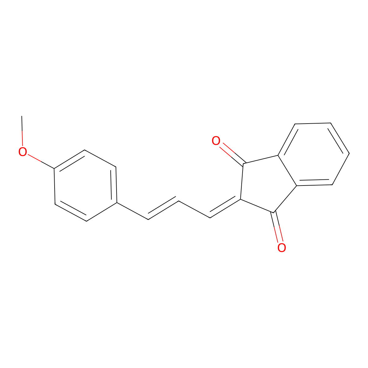 2-[3-(4-Methoxyphenyl)prop-2-enylidene]indene-1,3-dione molecular structure, CAS 29874-38-2