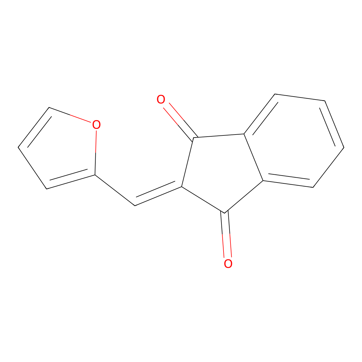 2-Furan-2-ylmethylene-indan-1,3-dione molecular structure, CAS 29874-41-7