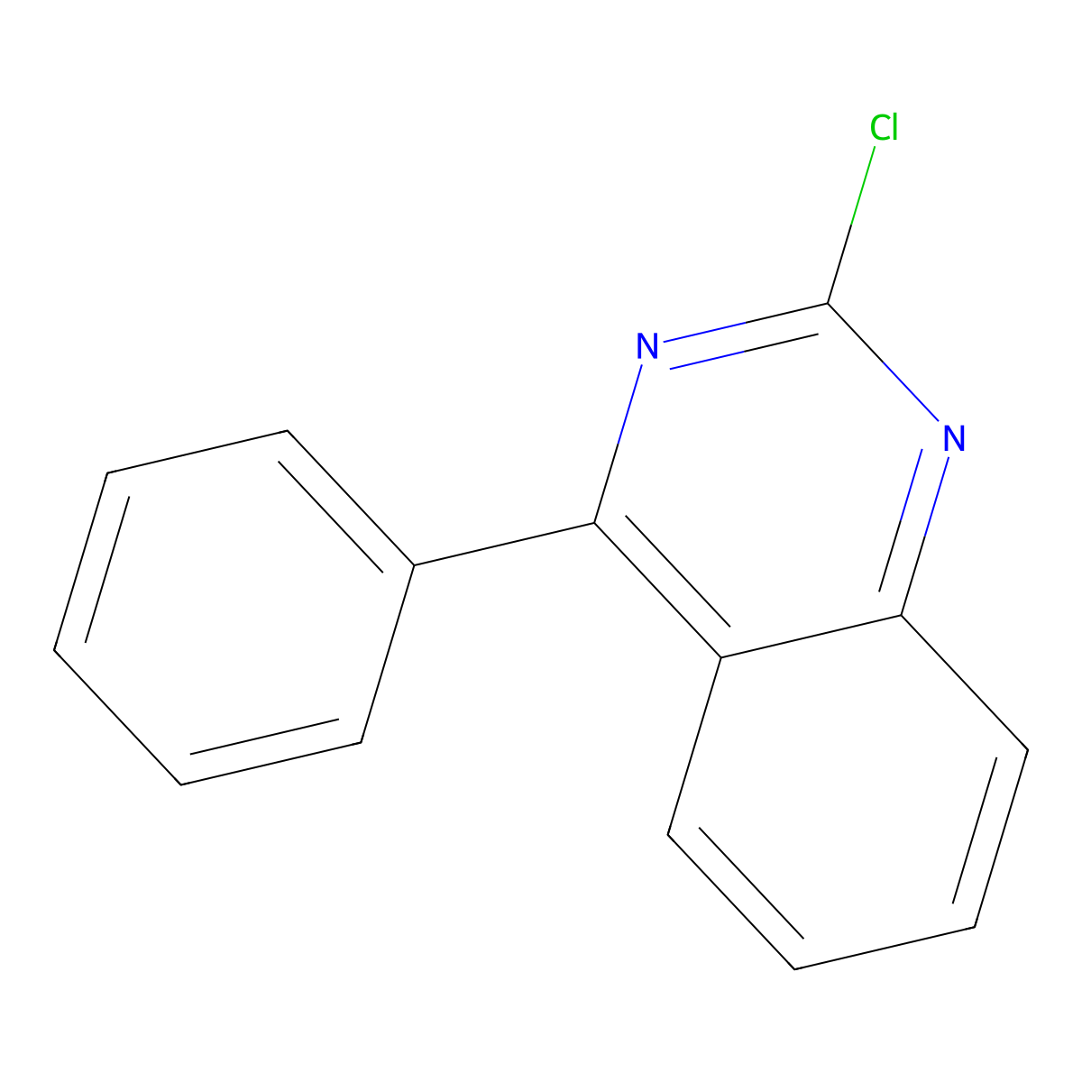 2-Chloro-4-phenylquinazoline molecular structure, CAS 29874-83-7