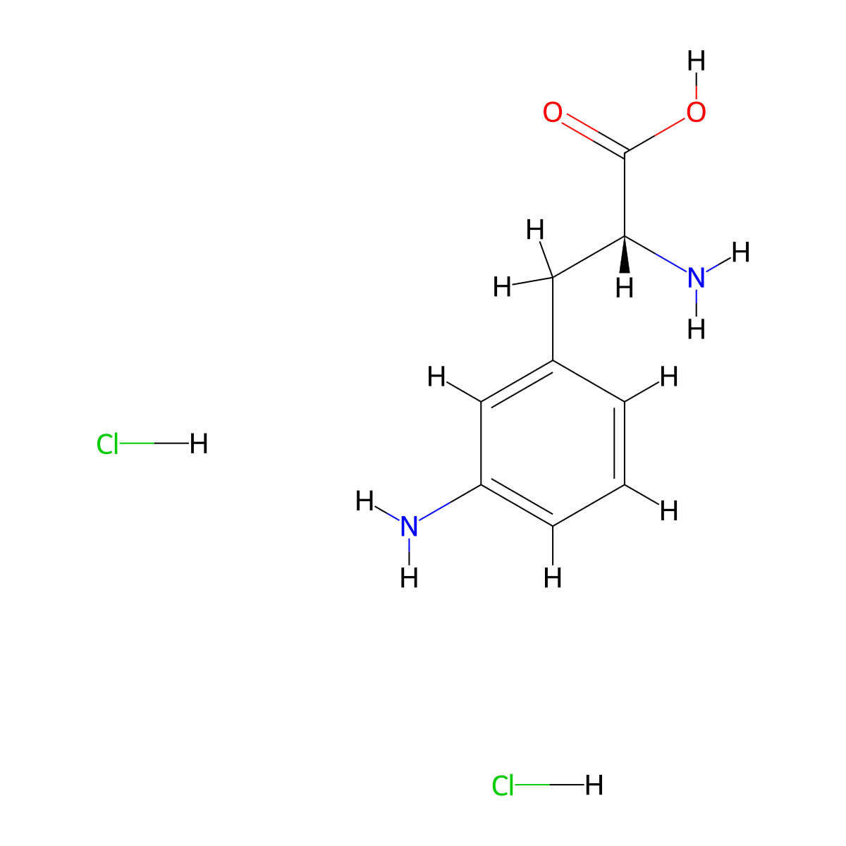 (R)-2-Amino-3-(3-aminophenyl)propanoic acid dihydrochloride molecular structure, CAS 2987508-24-5
