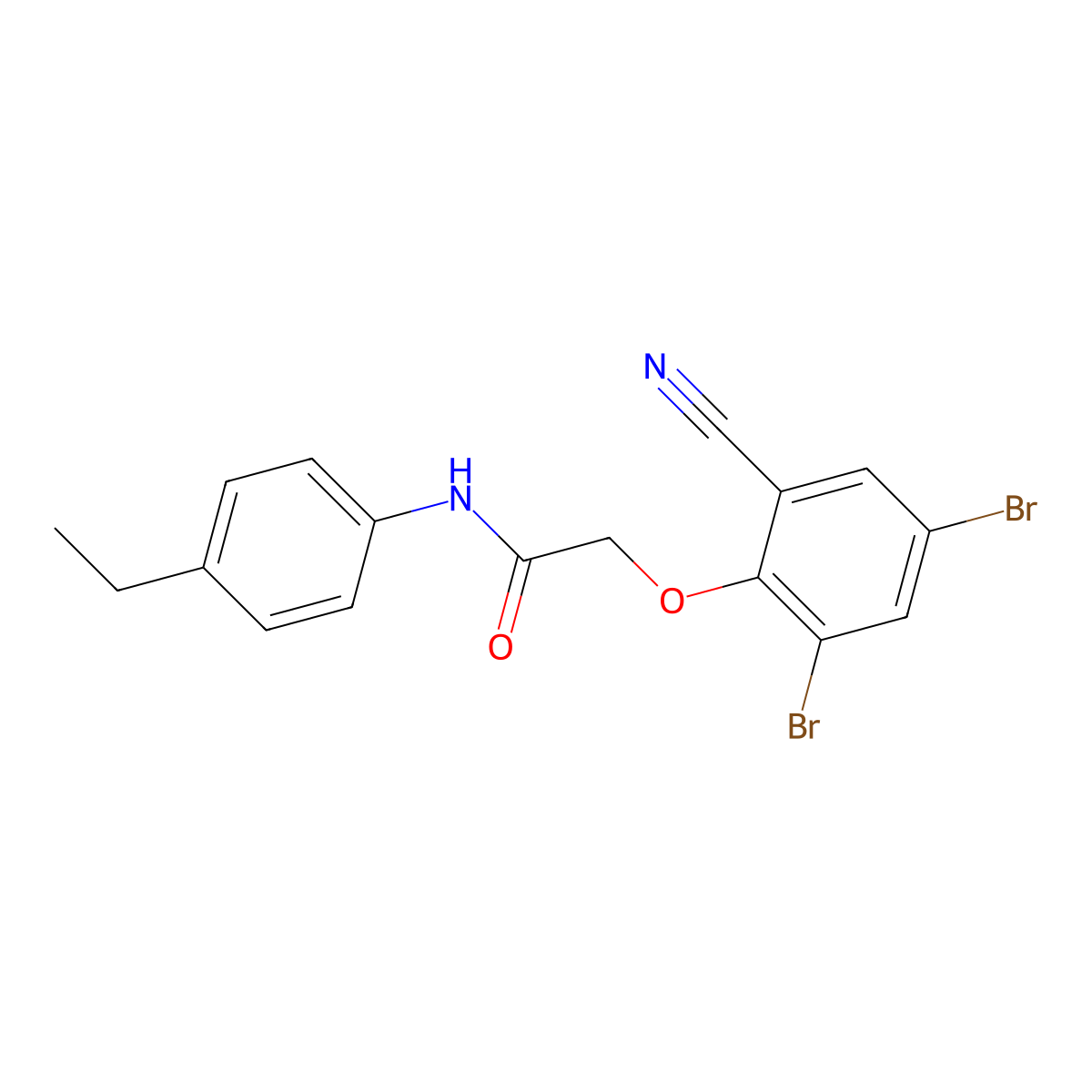 2-(2,4-dibromo-6-cyanophenoxy)-N-(4-ethylphenyl)acetamide molecular structure, CAS 2987637-90-9