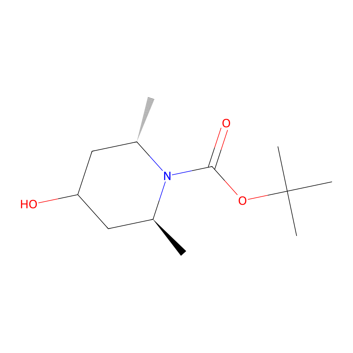 tert-butyl (2S,6S)-4-hydroxy-2,6-dimethyl-piperidine-1-carboxylate molecular structure, CAS 2987770-40-9