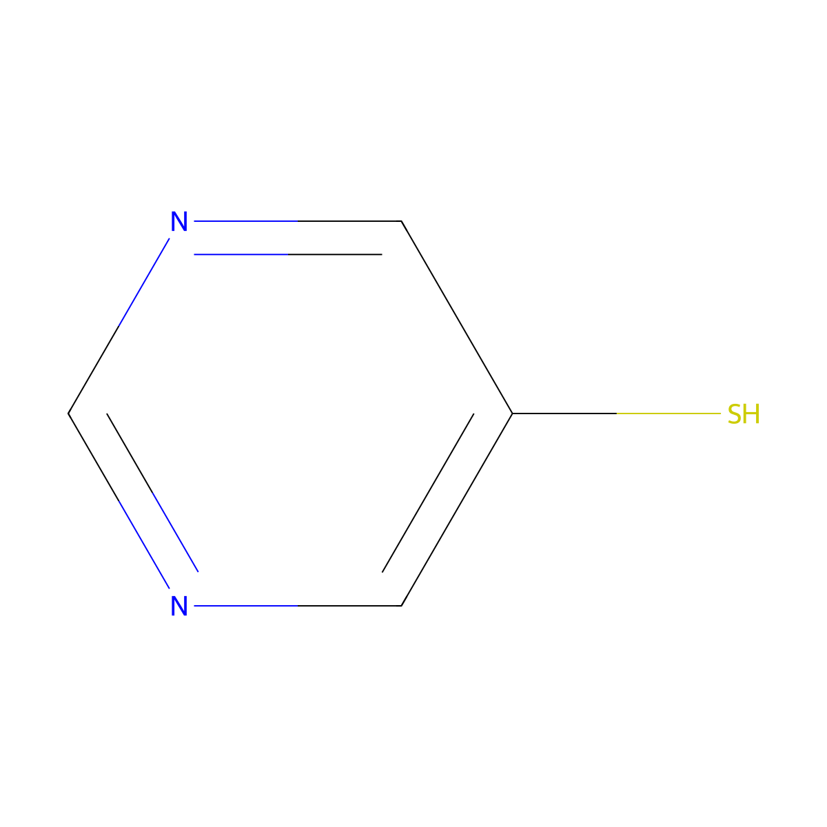 5-Pyrimidinethiol molecular structure, CAS 29878-64-6