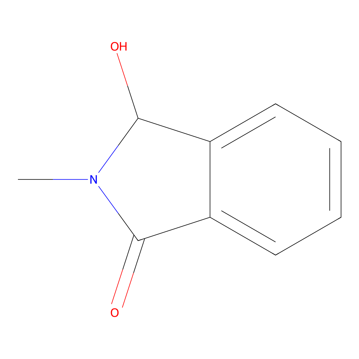 3-hydroxy-2-methyl-2,3-dihydro-1H-isoindol-1-one molecular structure, CAS 29879-69-4