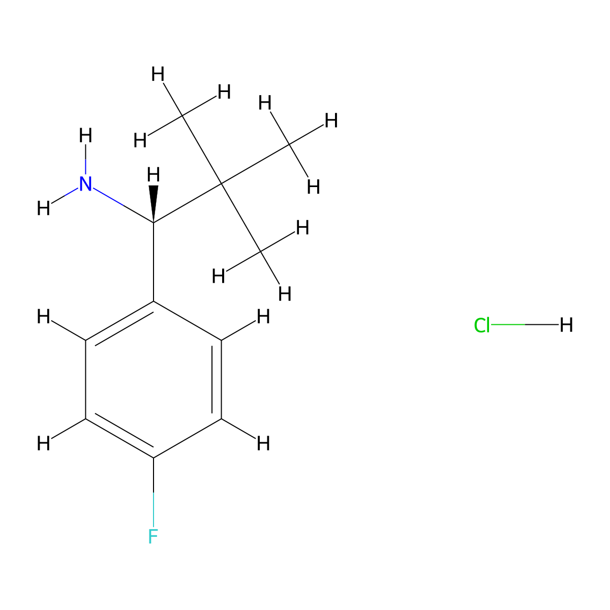 (R)-1-(4-Fluorophenyl)-2,2-dimethylpropan-1-amine hydrochloride molecular structure, CAS 2988096-59-7