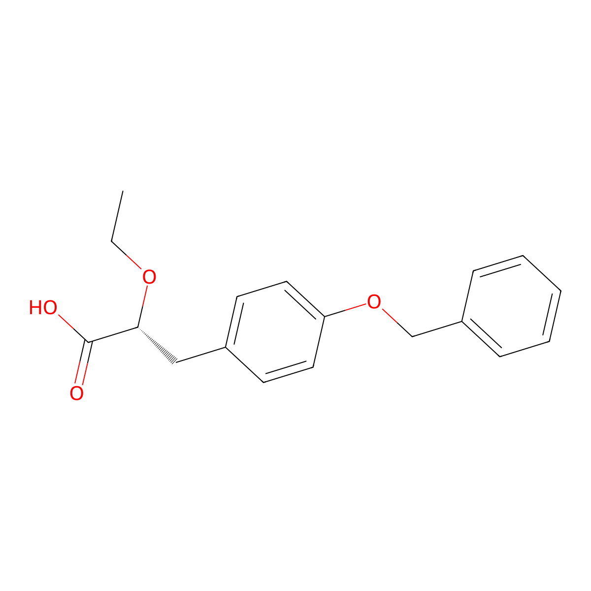 (R)-3-(4-(Benzyloxy)phenyl)-2-ethoxypropanoic acid molecular structure, CAS 2988120-38-1