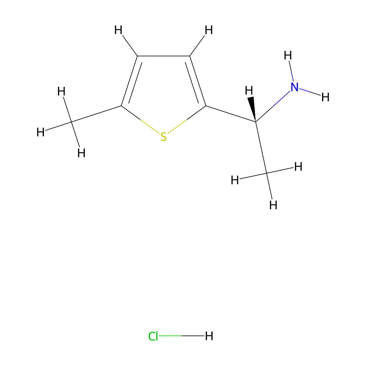 (1R)-1-(5-methylthiophen-2-yl)ethan-1-amine hydrochloride molecular structure, CAS 2988130-71-6