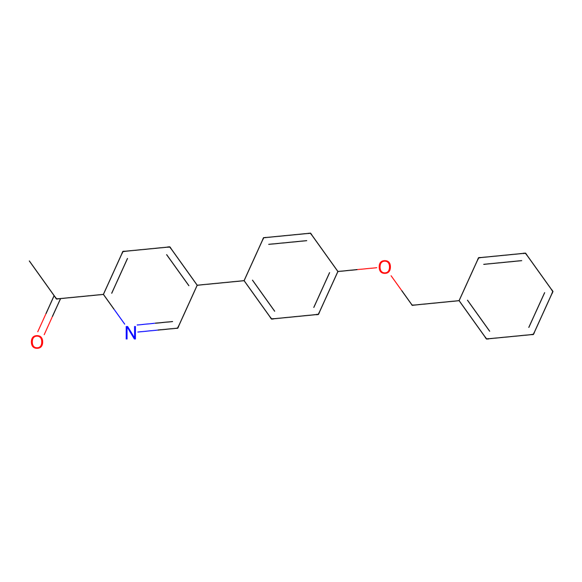 1-(5-(4-(Benzyloxy)phenyl)pyridin-2-yl)ethanone molecular structure, CAS 2988144-79-0