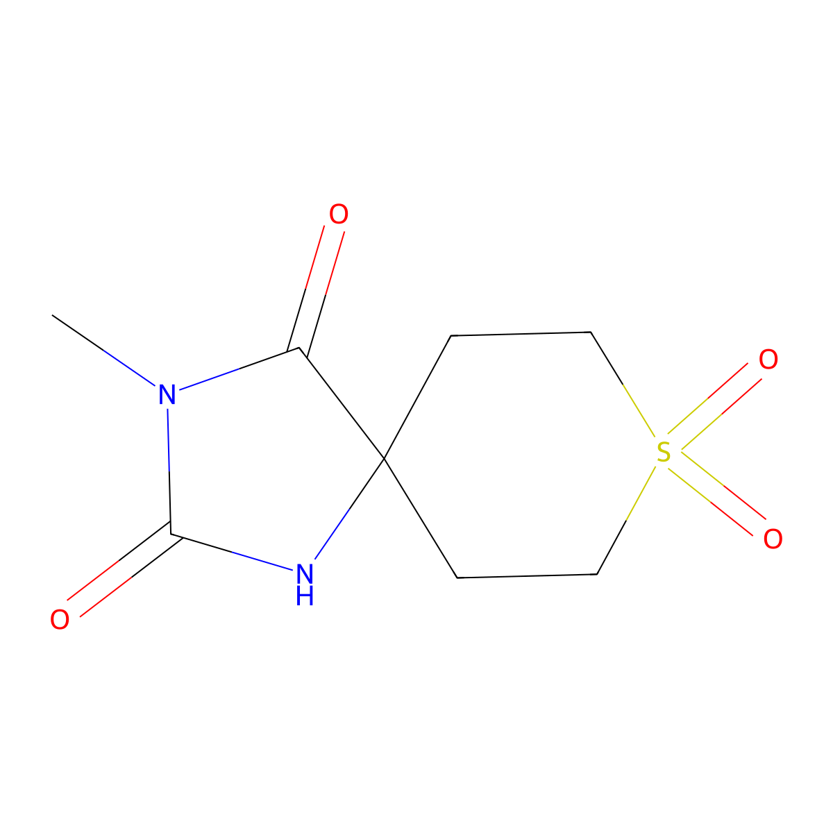 3-Methyl-8lambda-thia-1,3-diazaspiro[4.5]decane-2,4,8,8-tetrone molecular structure, CAS 2988165-50-8