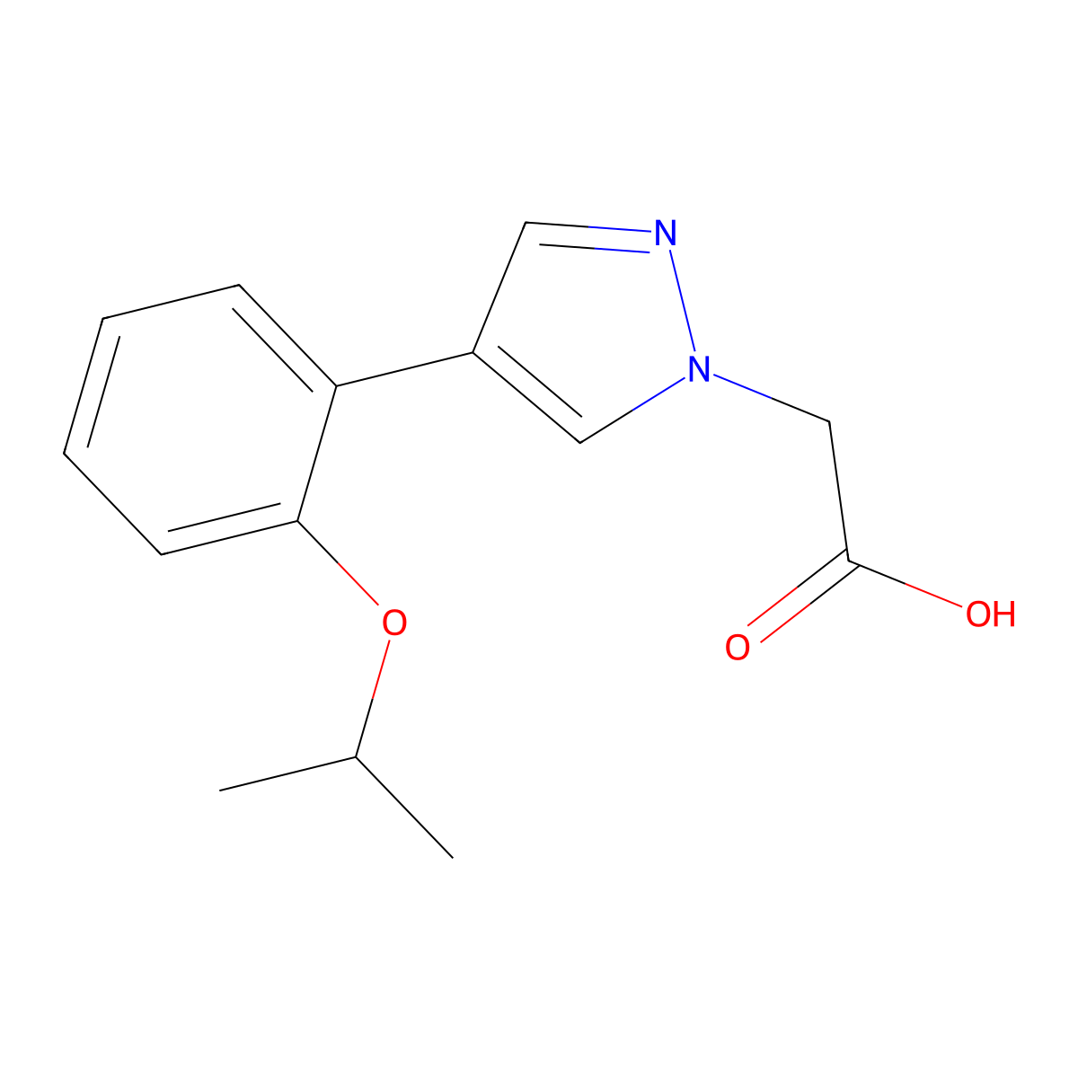 2-(4-(2-Isopropoxyphenyl)-1H-pyrazol-1-yl)acetic acid molecular structure, CAS 2988190-39-0