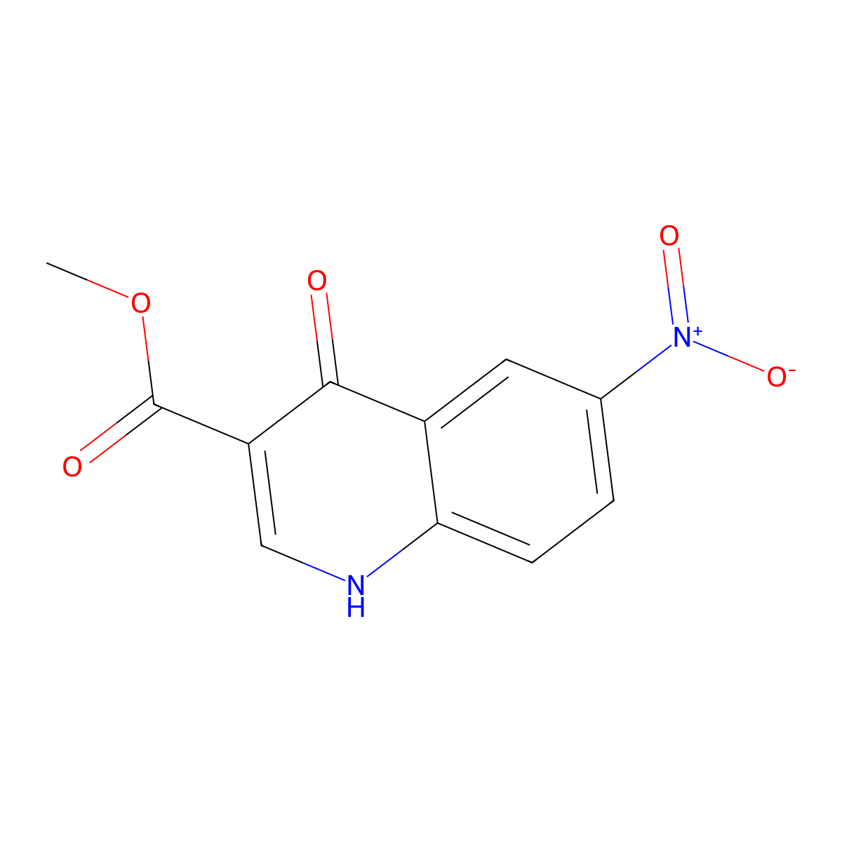 Methyl 6-nitro-4-oxo-1,4-dihydroquinoline-3-carboxylate molecular structure, CAS 2988205-11-2