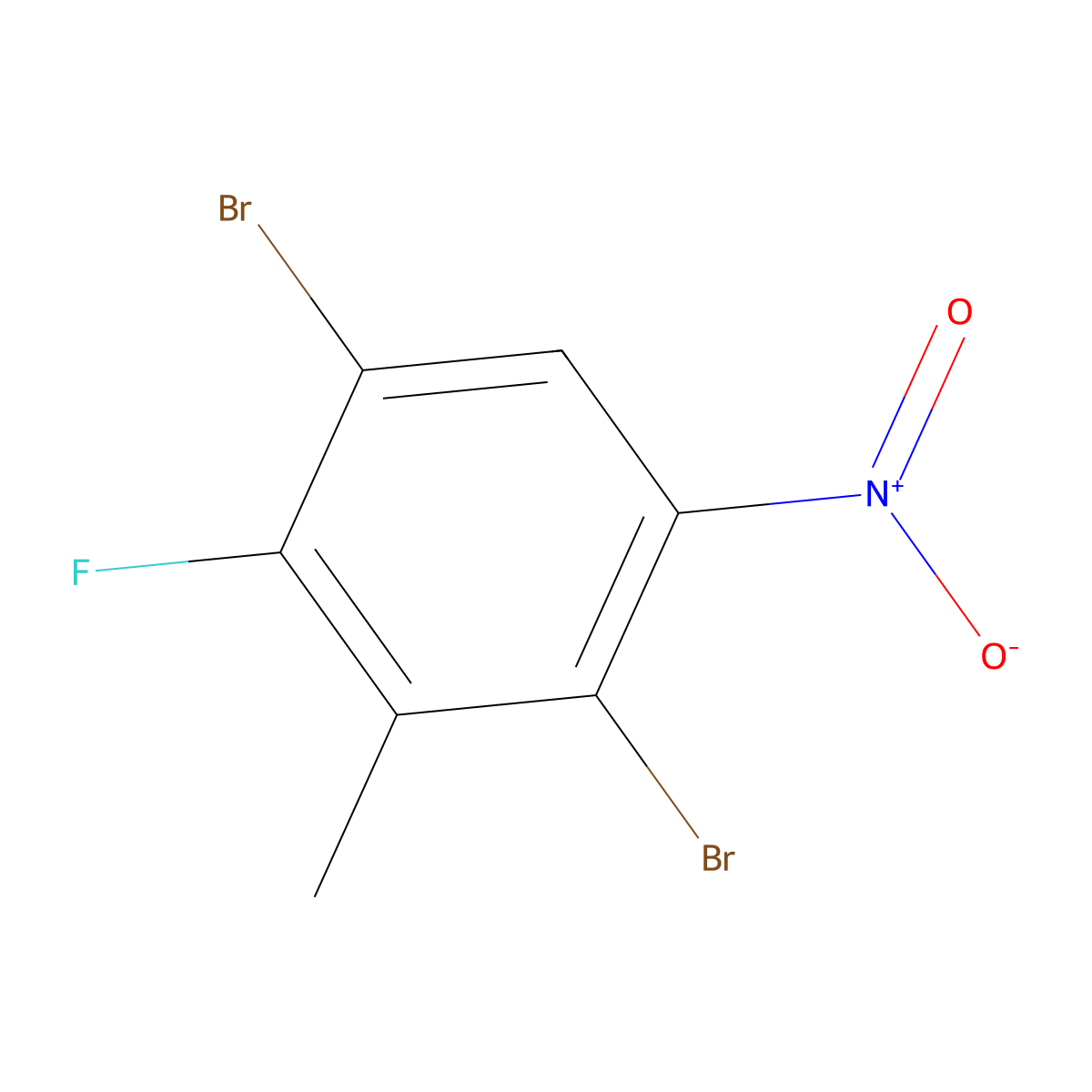 1,4-Dibromo-2-fluoro-3-methyl-5-nitrobenzene molecular structure, CAS 2988223-19-2