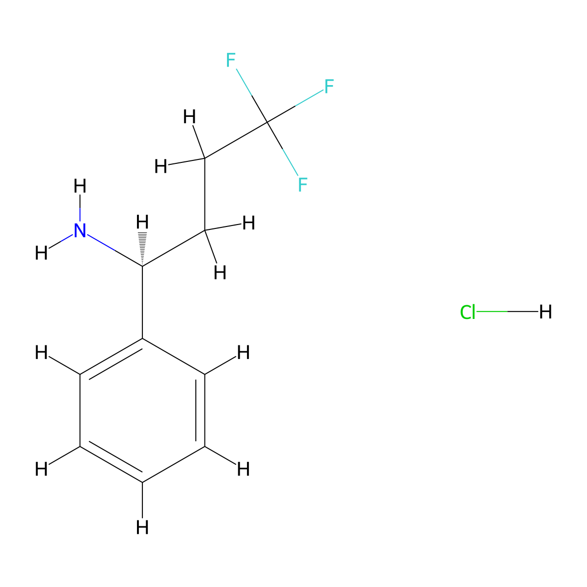 (S)-4,4,4-Trifluoro-1-phenyl-1-butanamine hydrochloride molecular structure, CAS 2988223-85-2