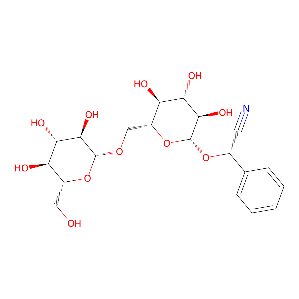 Neoamygdalin molecular structure, CAS 29883-16-7