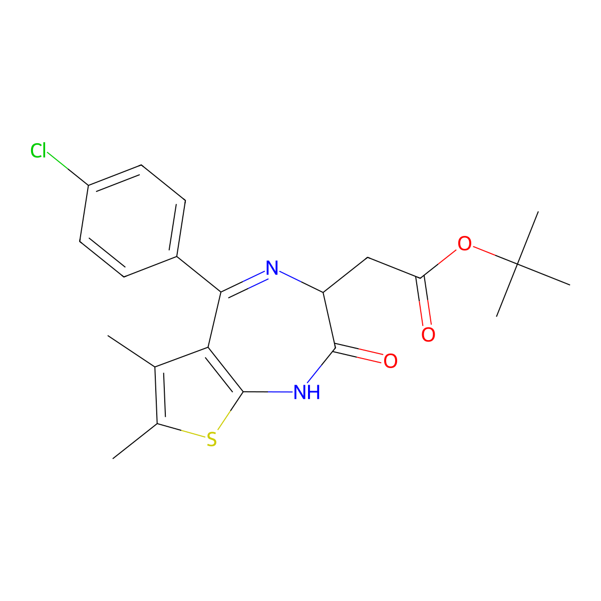tert-Butyl 2-[5-(4-Chlorophenyl)-6,7-dimethyl-2-oxo-2,3-dihydro-1H-thieno[2,3-e][1,4]diazepin-3-yl]acetate molecular structure, CAS 2988363-98-8