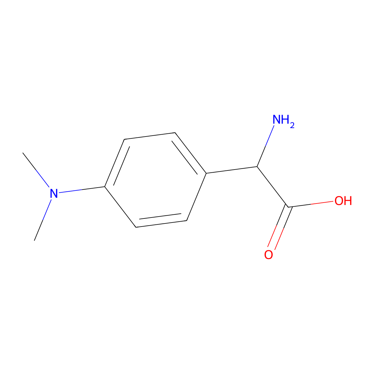2-Amino-2-(4-dimethylaminophenyl)acetic acid molecular structure, CAS 29884-03-5