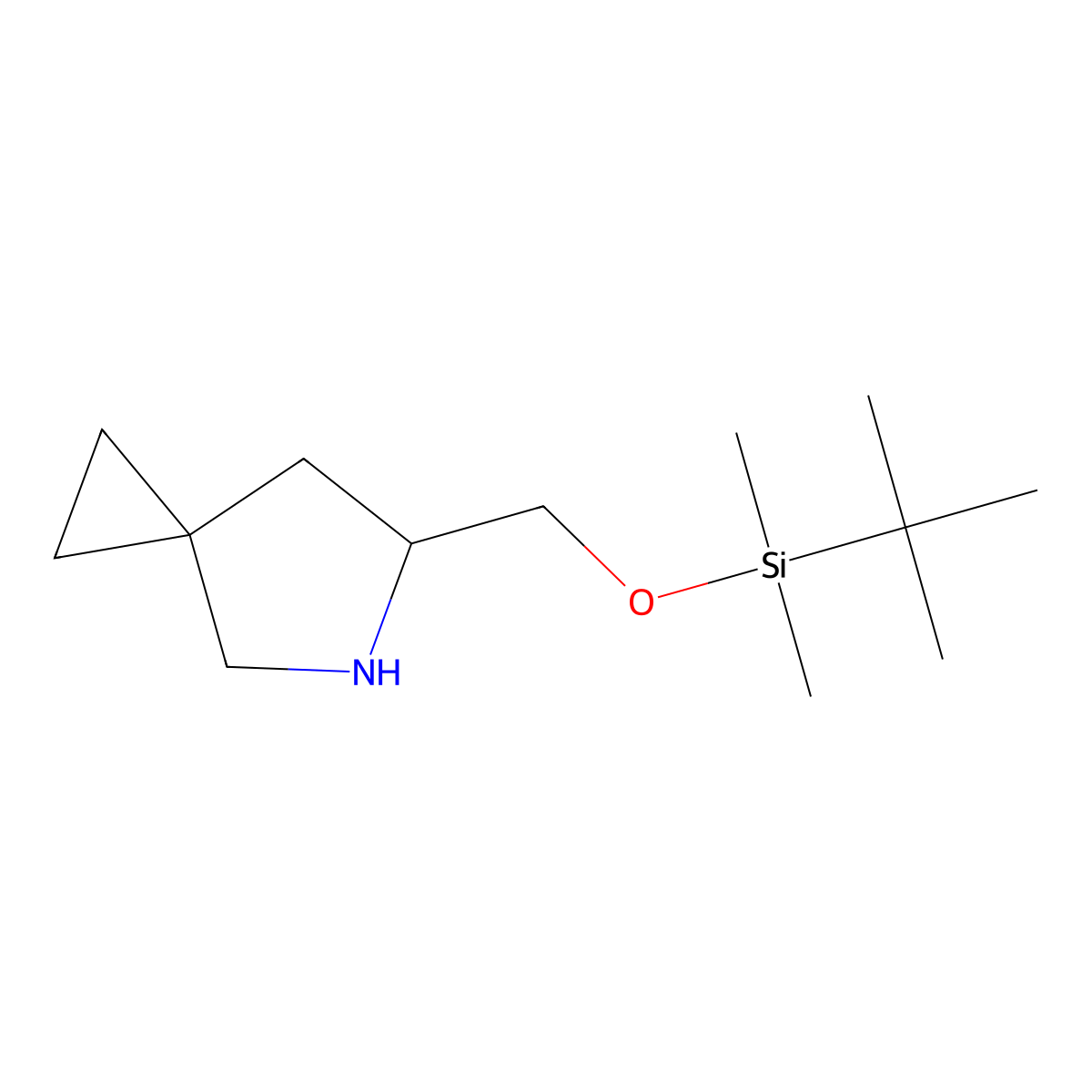 5-Azaspiro[2.4]heptan-6-ylmethoxy-tert-butyl-dimethyl-silane molecular structure, CAS 2988491-14-9