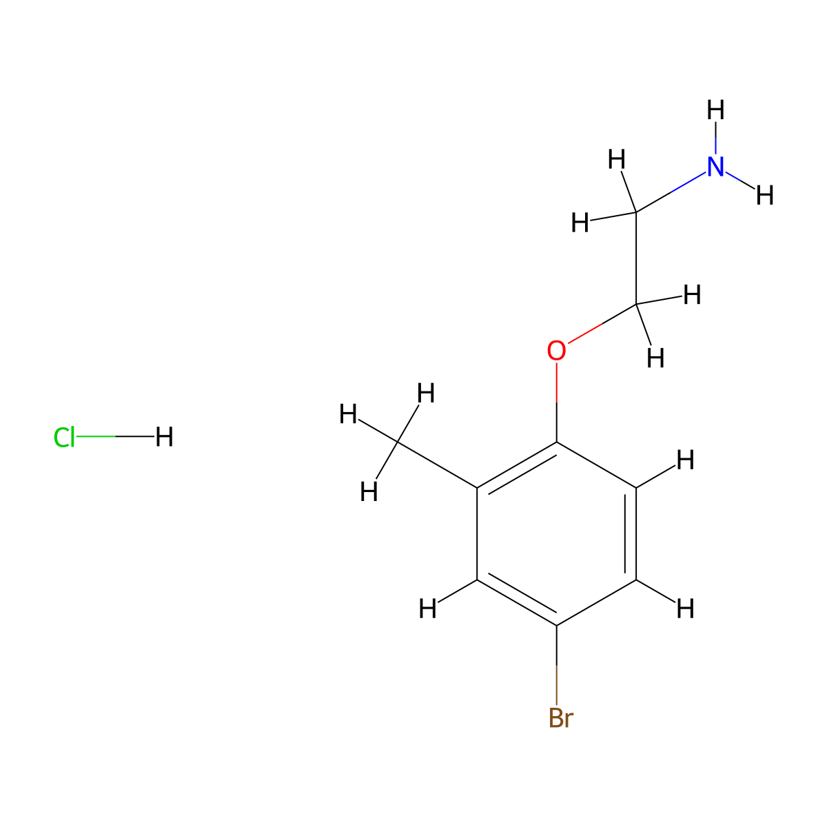 2-(4-Bromo-2-methylphenoxy)ethanamine hydrochloride molecular structure, CAS 2988509-00-6