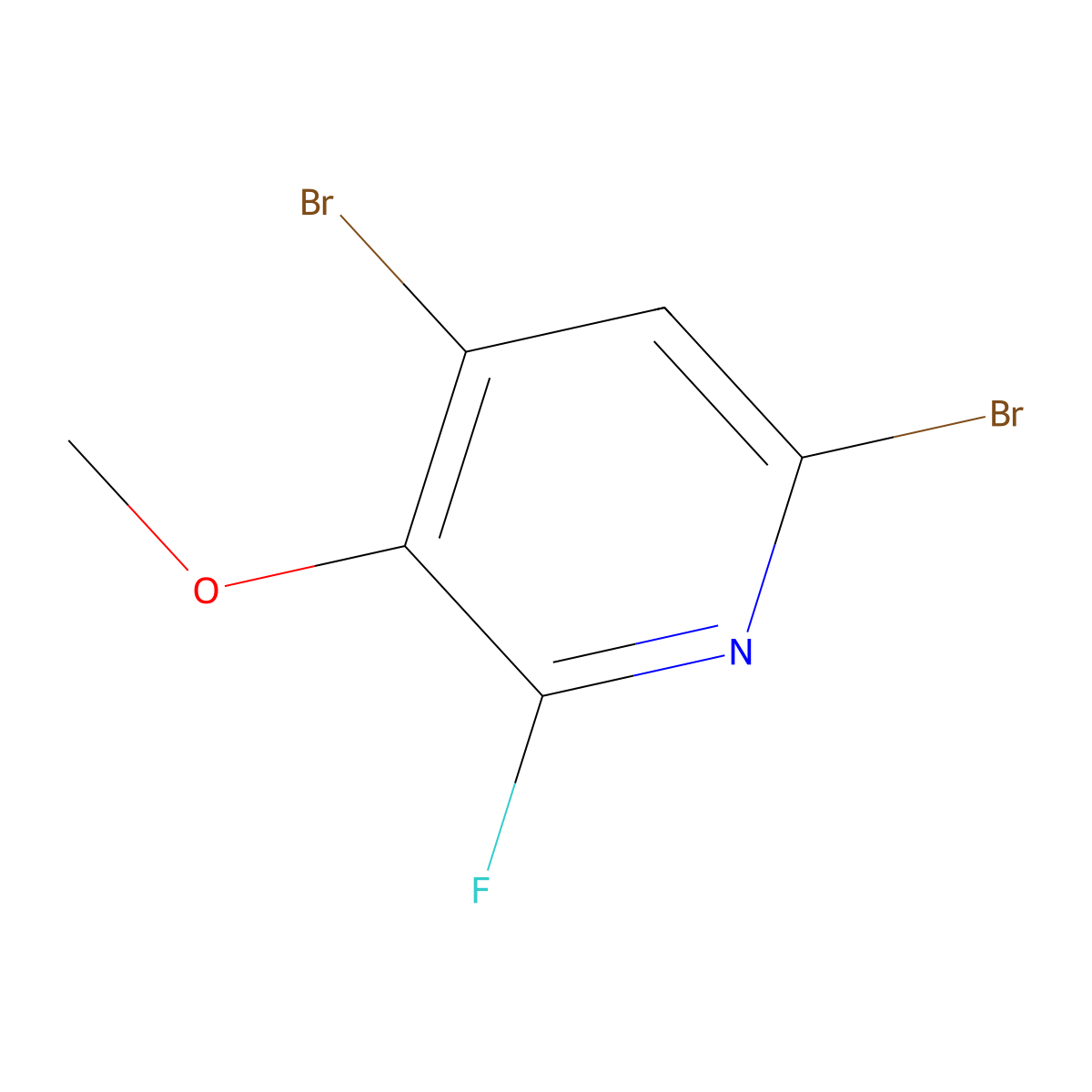 4,6-Dibromo-2-fluoro-3-methoxypyridine molecular structure, CAS 2988556-65-4