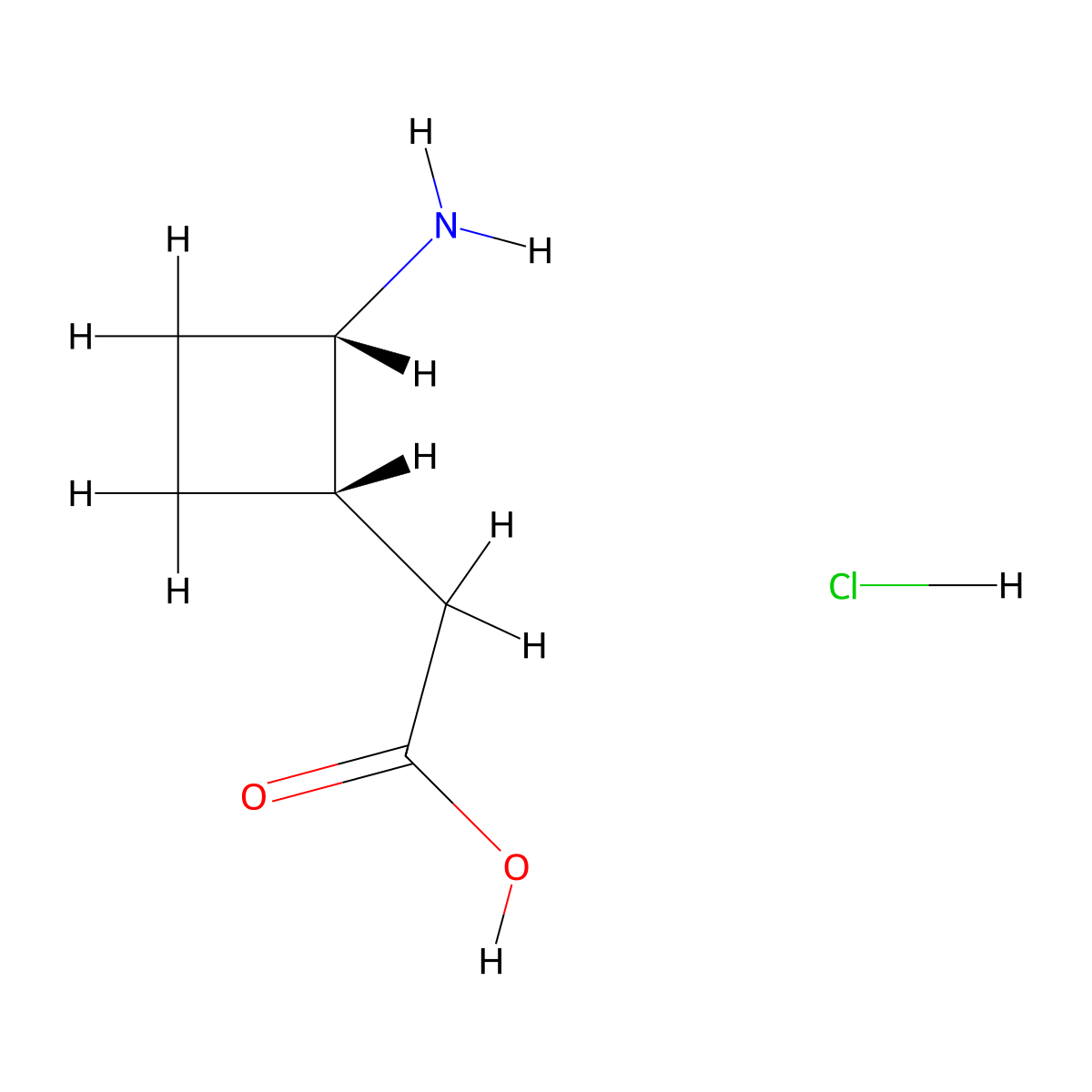2-[(1S,2S)-2-aminocyclobutyl]acetic acid;hydrochloride molecular structure, CAS 2988566-43-2