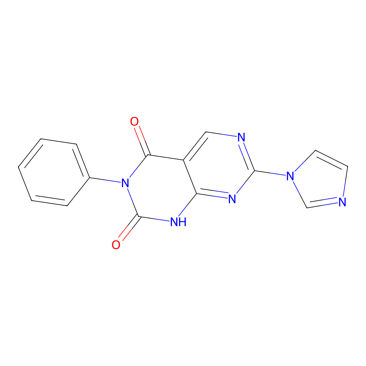 7-(1H-imidazol-1-yl)-3-phenyl-1H,2H,3H,4H-[1,3]diazino[4,5-d]pyrimidine-2,4-dione molecular structure, CAS 2988597-67-5