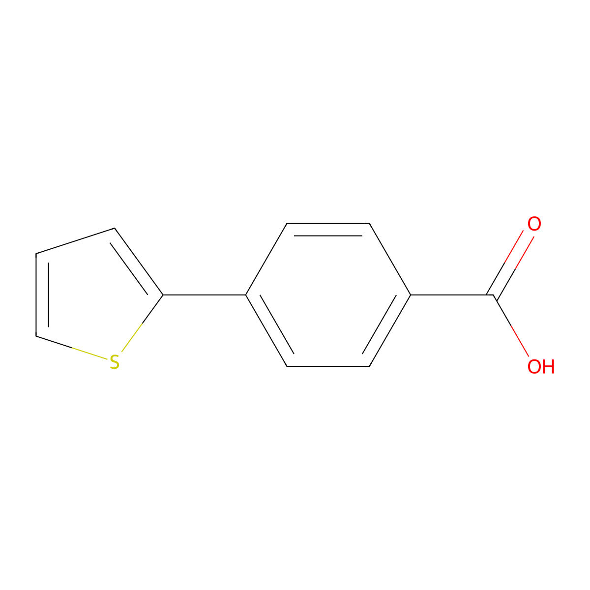 4-(Thiophen-2-yl)benzoic acid molecular structure, CAS 29886-62-2