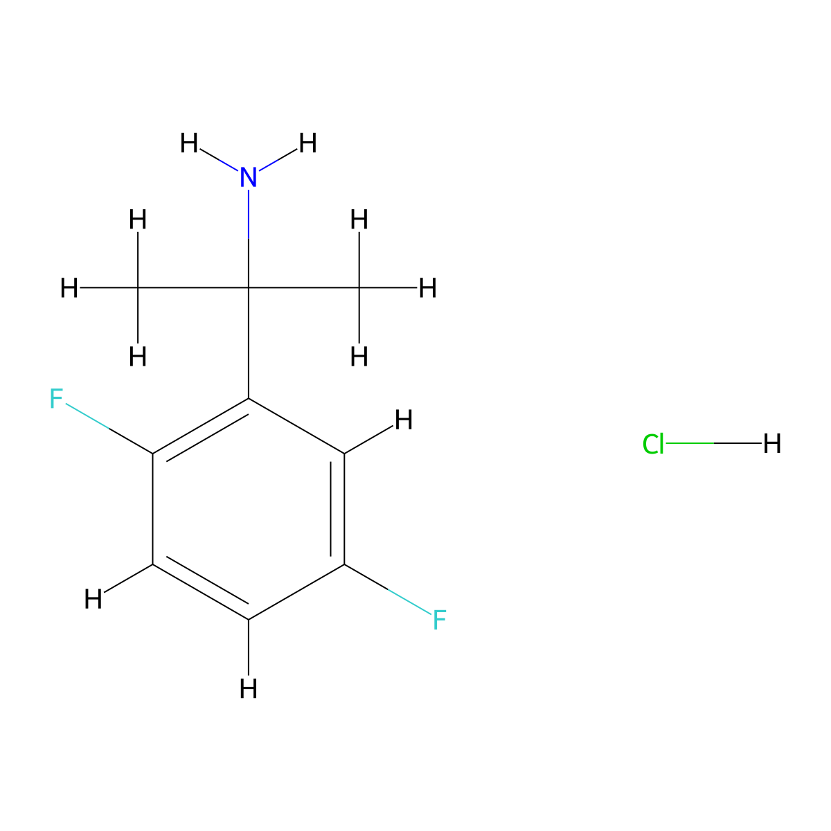 2-(2,5-Difluorophenyl)propan-2-amine hydrochloride molecular structure, CAS 2988604-01-7