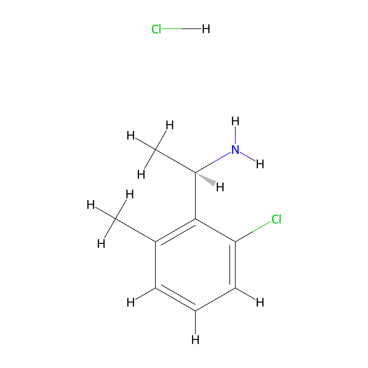 (R)-1-(2-Chloro-6-methylphenyl)ethan-1-amine hydrochloride molecular structure, CAS 2988629-69-0