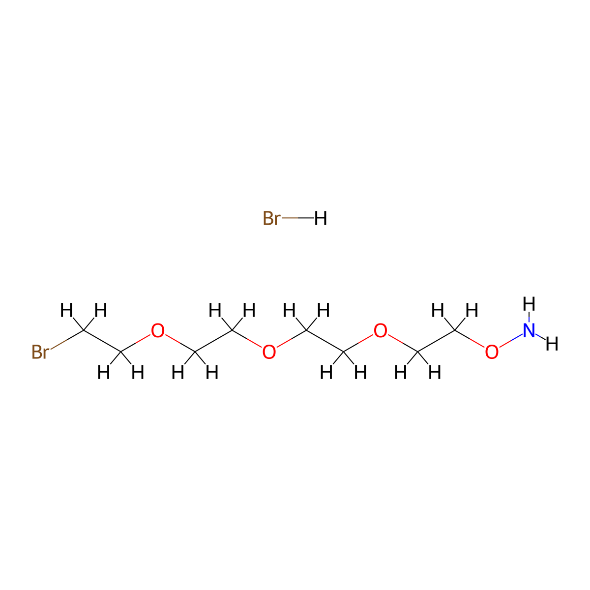 Aminooxy-PEG3-bromide hydrobromide molecular structure, CAS 2988654-05-1