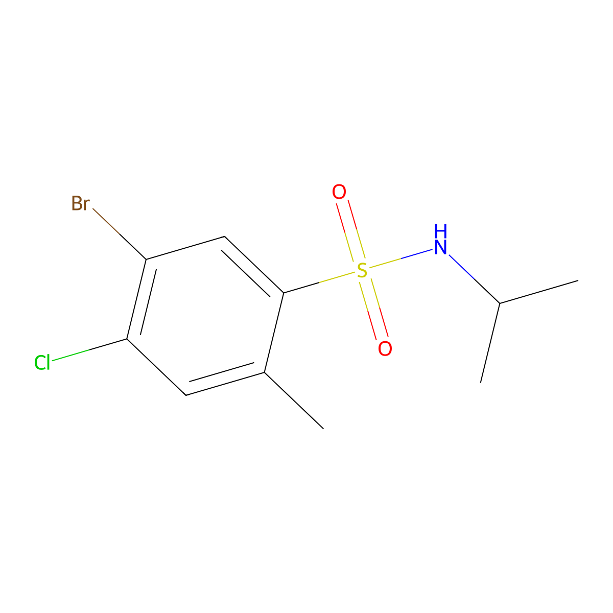 5-Bromo-4-chloro-N-isopropyl-2-methylbenzenesulfonamide molecular structure, CAS 2988655-87-2