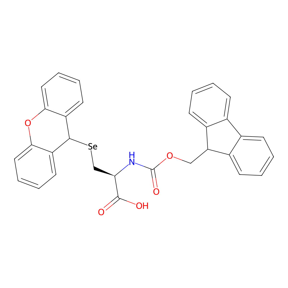 Fmoc-Se-xanthyl-D-selenocysteine (Fmoc-D-Sec(Xan)-OH) molecular structure, CAS 2988660-46-2