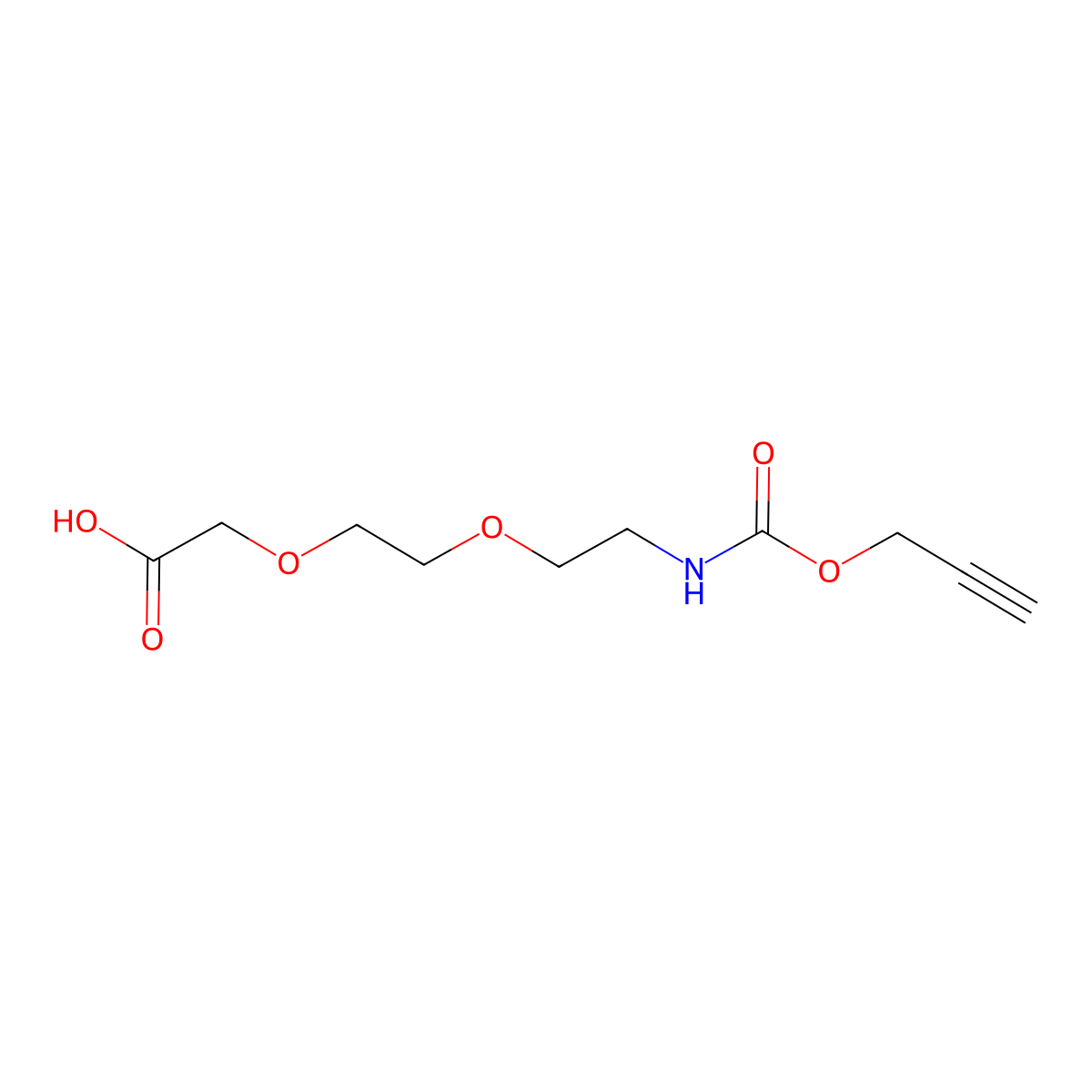 2-[2-[2-(Prop-2-ynoxycarbonylamino)ethoxy]ethoxy]acetic acid molecular structure, CAS 2988660-57-5