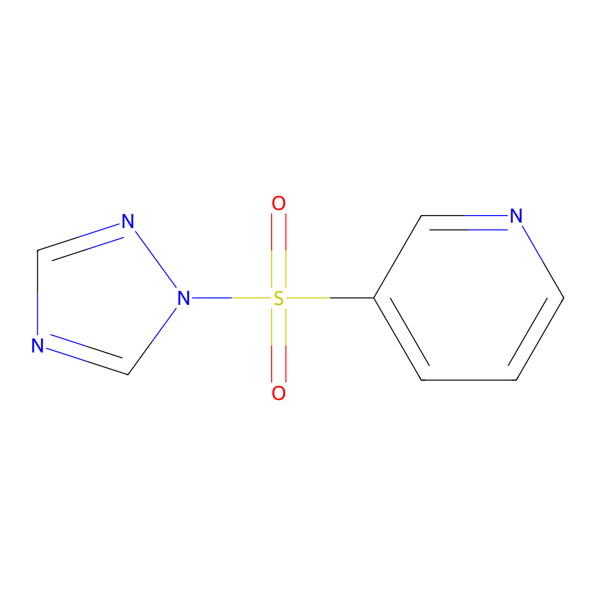 3-(1,2,4-Triazol-1-ylsulfonyl)pyridine molecular structure, CAS 2988852-68-0