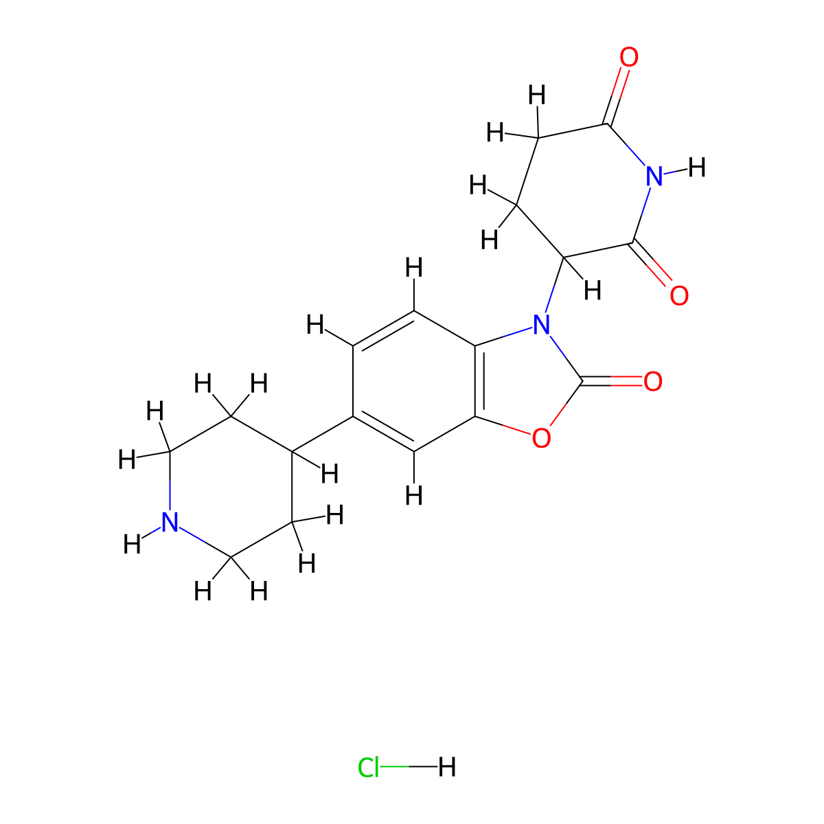 3-[2-Oxo-6-(4-piperidyl)-1,3-benzoxazol-3-YL]piperidine-2,6-dione hydrochloride molecular structure, CAS 2988889-34-3