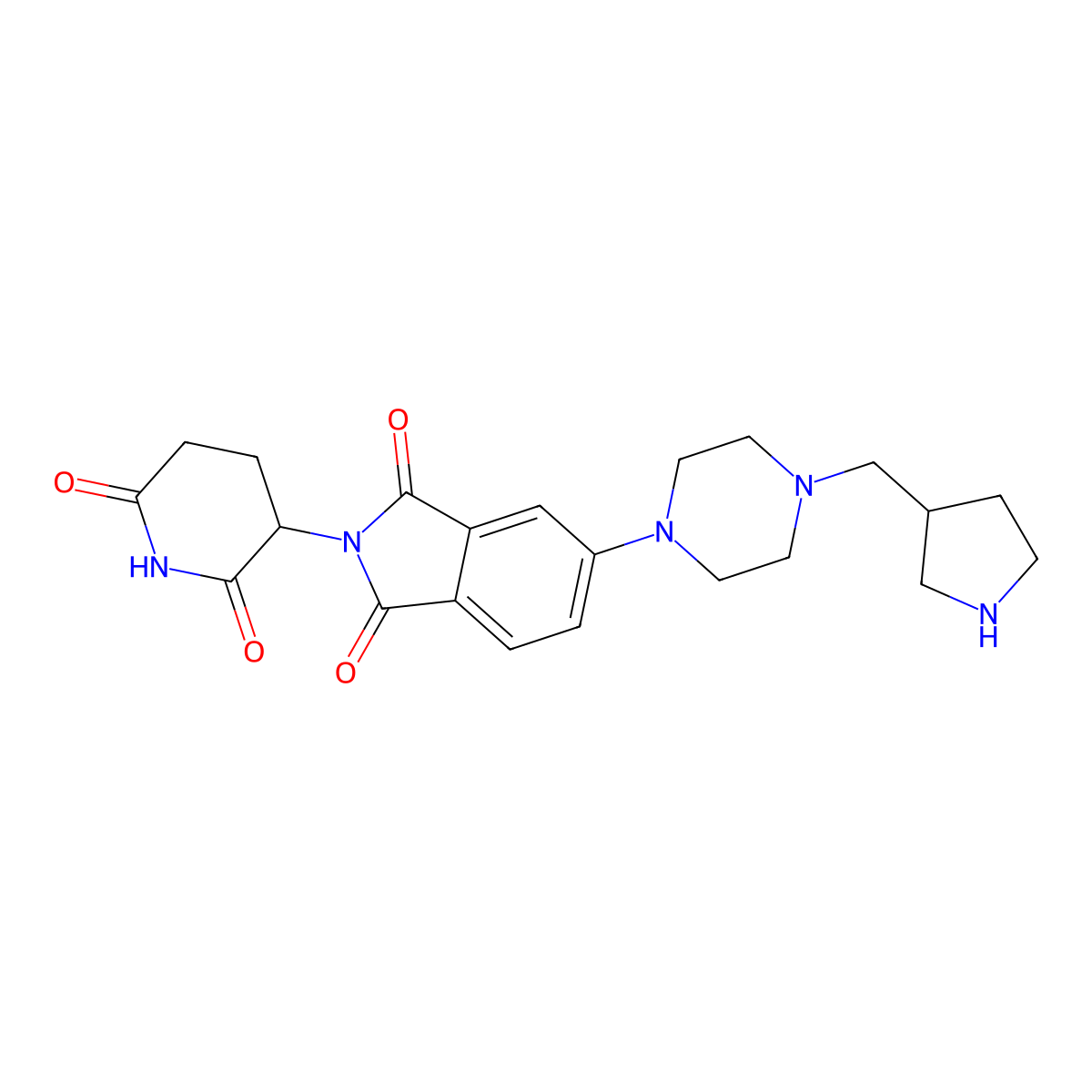 2-(2,6-Dioxopiperidin-3-yl)-5-(4-(pyrrolidin-3-ylmethyl)piperazin-1-yl)isoindoline-1,3-dione molecular structure, CAS 2988889-44-5