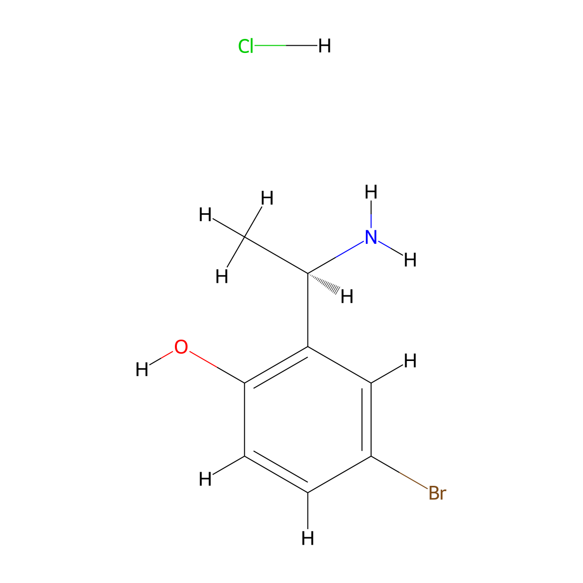 2-[(1R)-1-aminoethyl]-4-bromophenol hydrochloride molecular structure, CAS 2988948-79-2