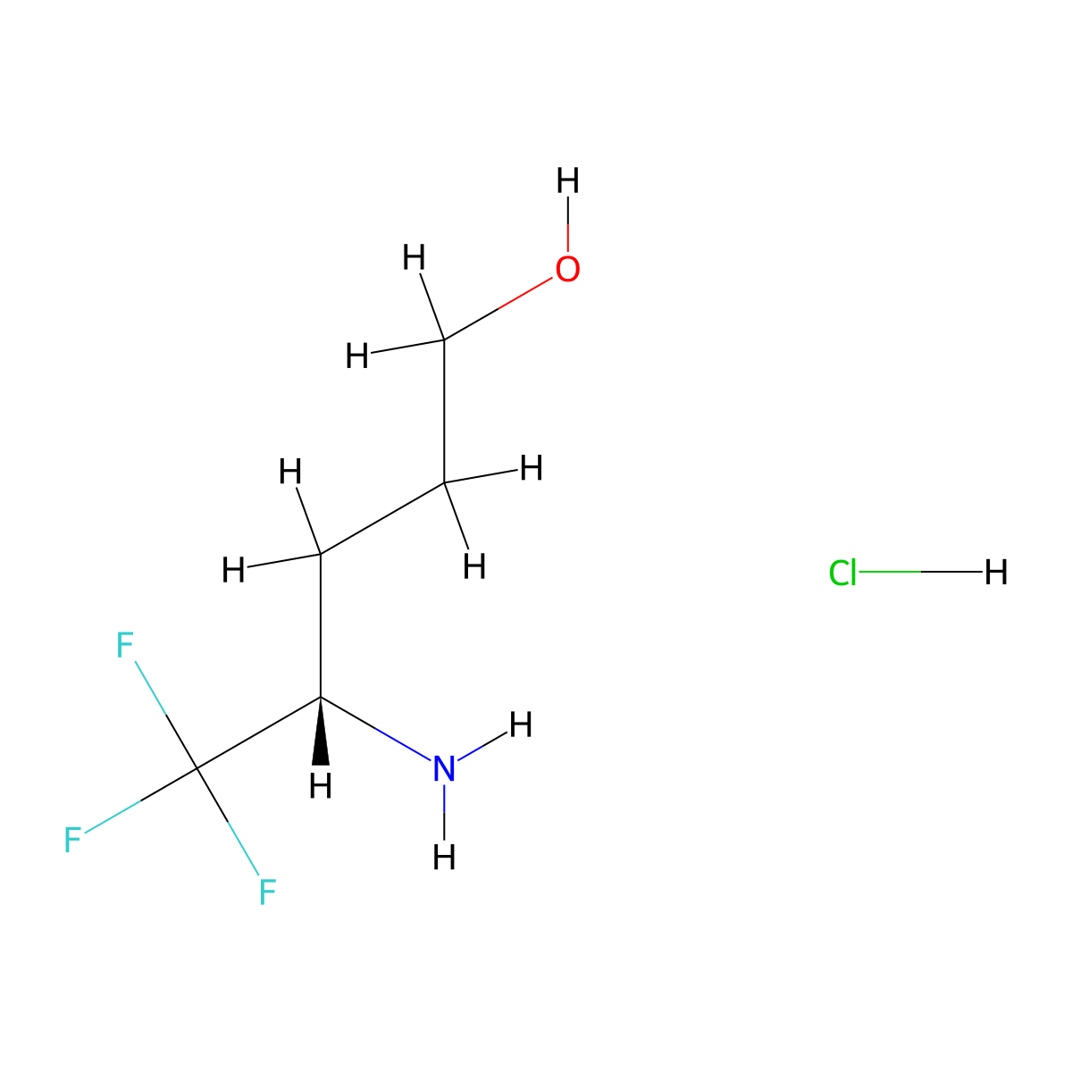 (S)-4-Amino-5,5,5-trifluoropentan-1-OL hydrochloride molecular structure, CAS 2988994-59-6