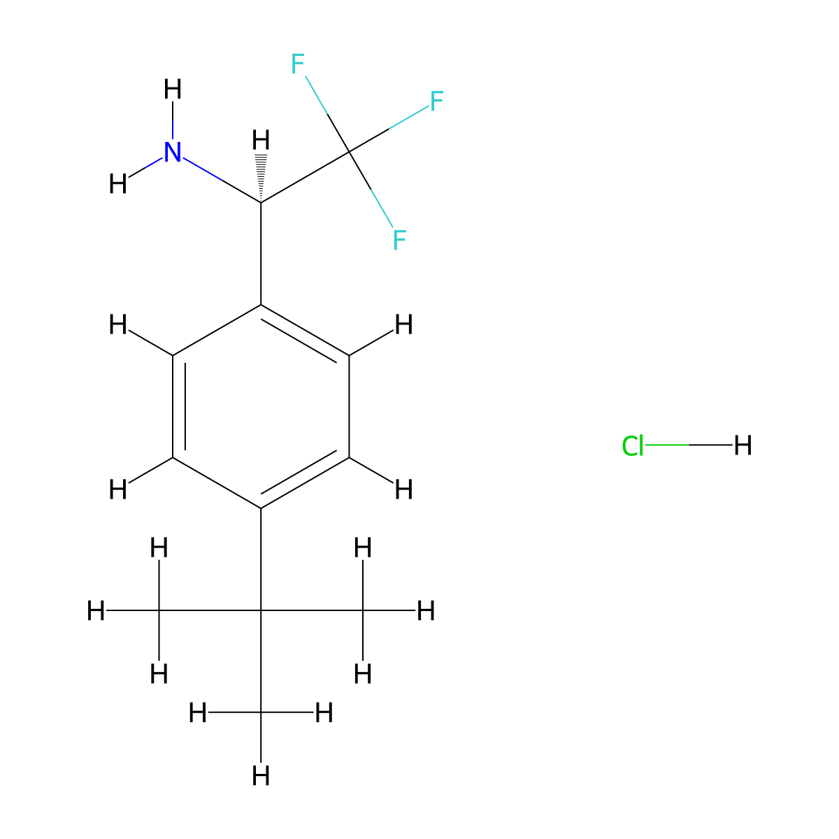 (R)-1-(4-(tert-Butyl)phenyl)-2,2,2-trifluoroethan-1-amine (hydrochloride) molecular structure, CAS 2989061-51-8