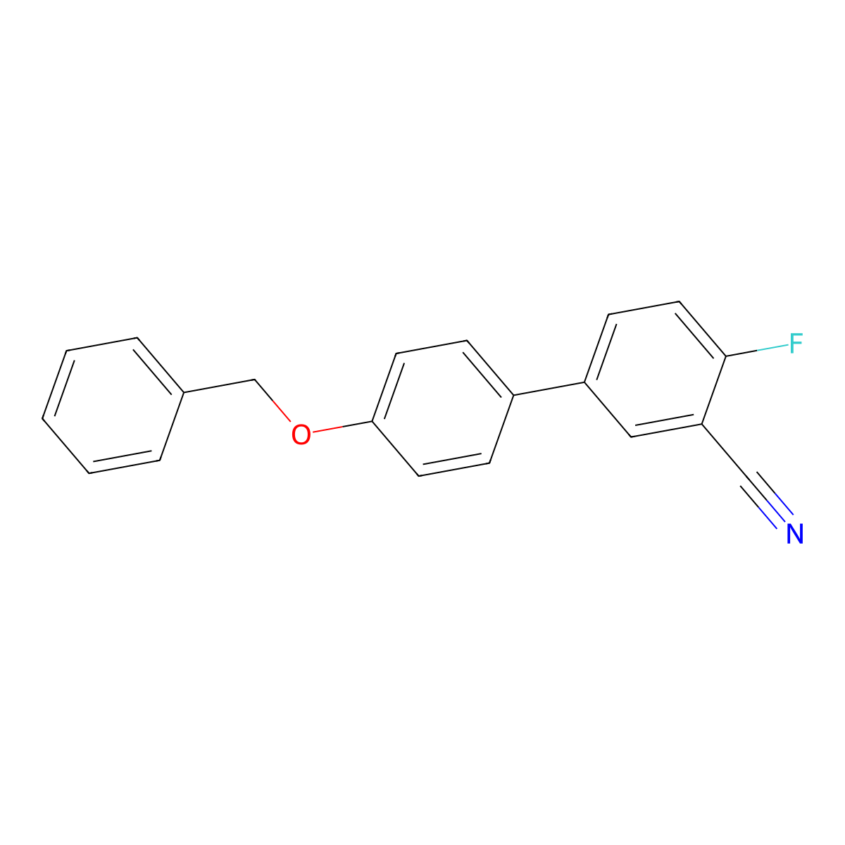 4'-(Benzyloxy)-4-fluoro-[1,1'-biphenyl]-3-carbonitrile molecular structure, CAS 2989081-54-9
