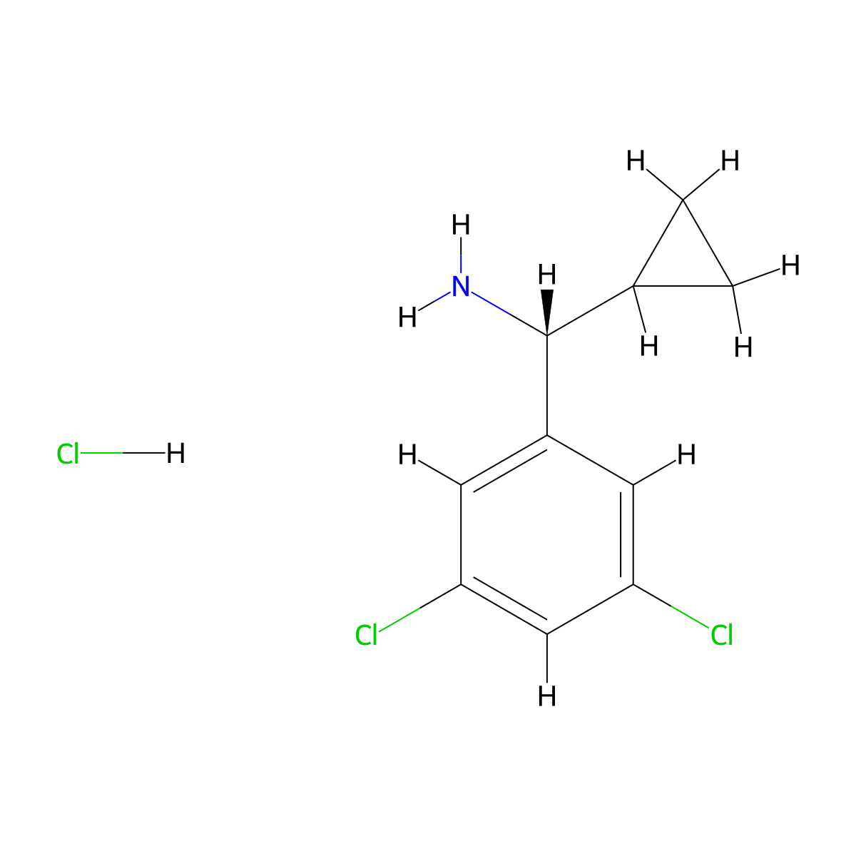 (R)-Cyclopropyl(3,5-dichlorophenyl)methanamine hydrochloride molecular structure, CAS 2989124-96-9