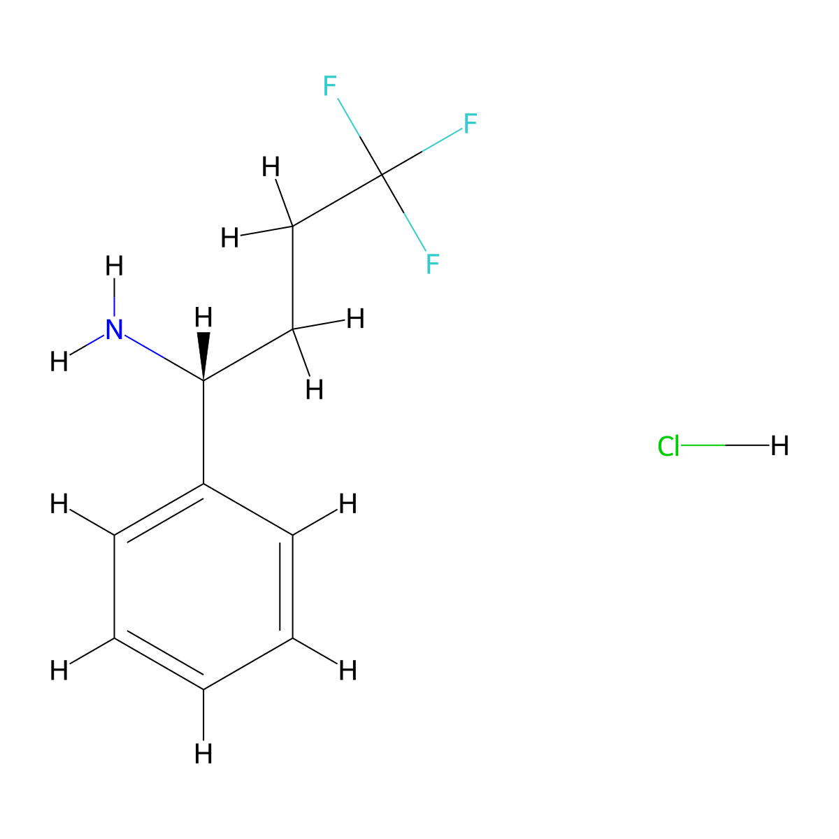 (R)-4,4,4-Trifluoro-1-phenylbutan-1-amine hydrochloride molecular structure, CAS 2989151-70-2