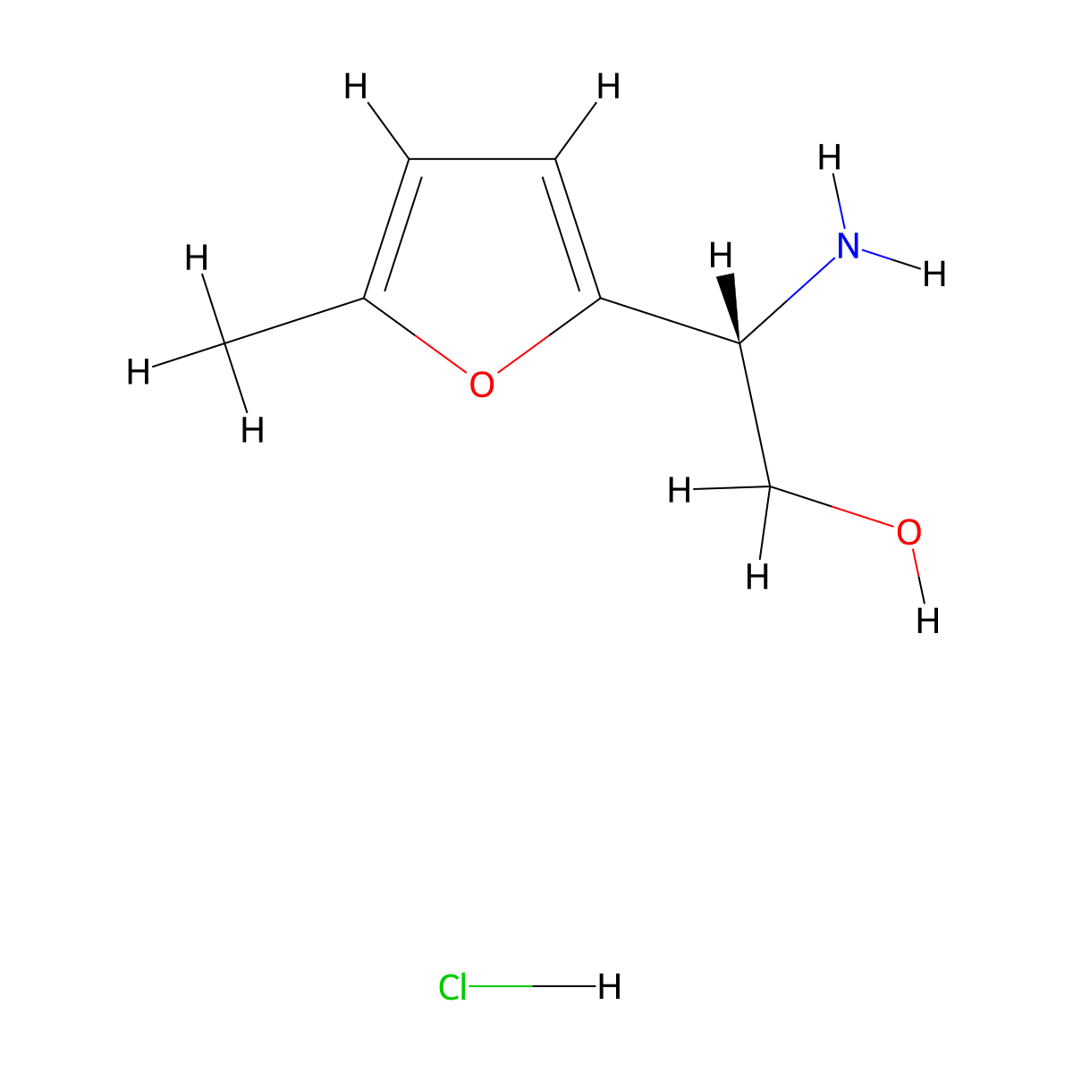 (R)-2-Amino-2-(5-methylfuran-2-yl)ethan-1-ol hydrochloride molecular structure, CAS 2989188-77-2
