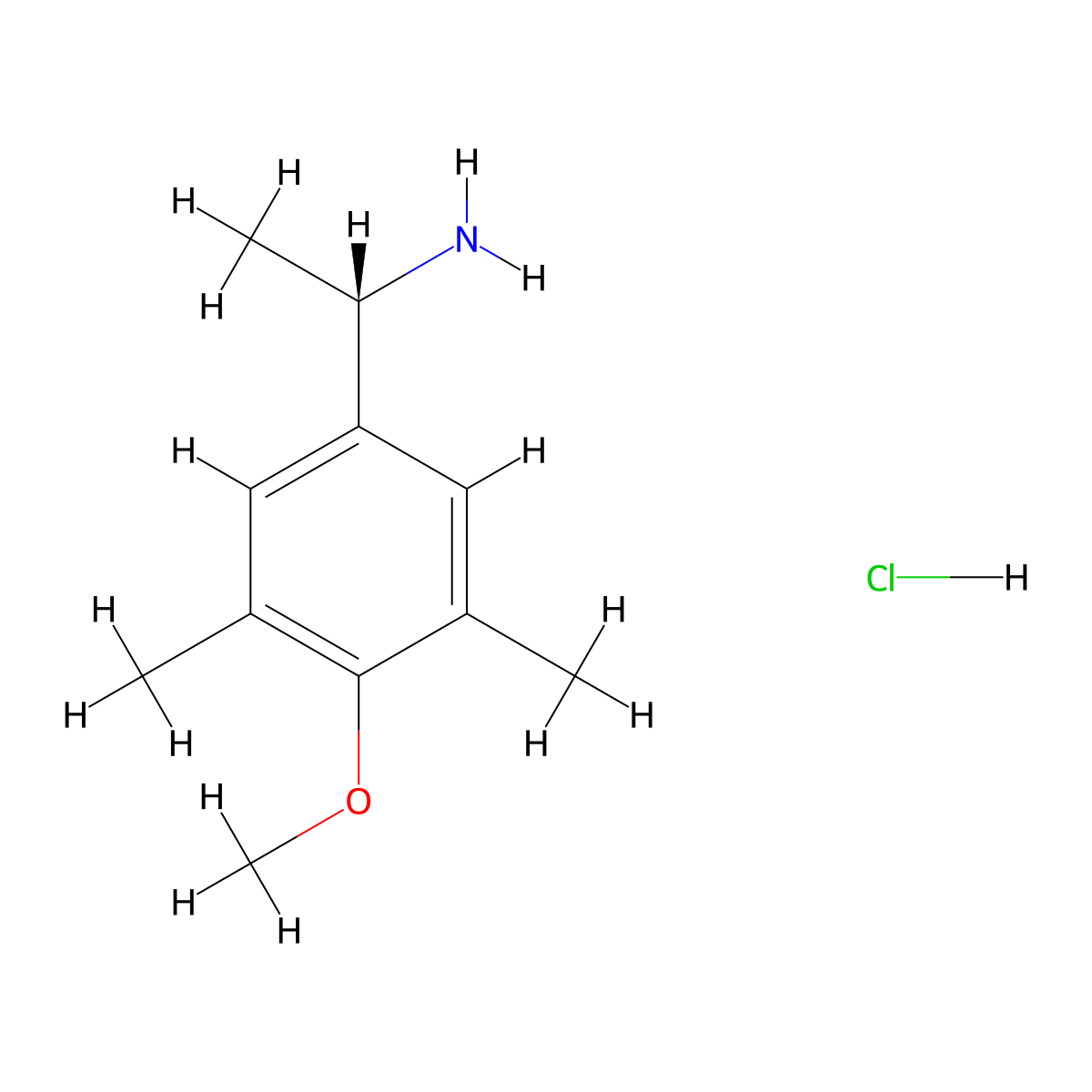 (S)-1-(4-Methoxy-3,5-dimethylphenyl)ethan-1-amine hydrochloride molecular structure, CAS 2989190-23-8