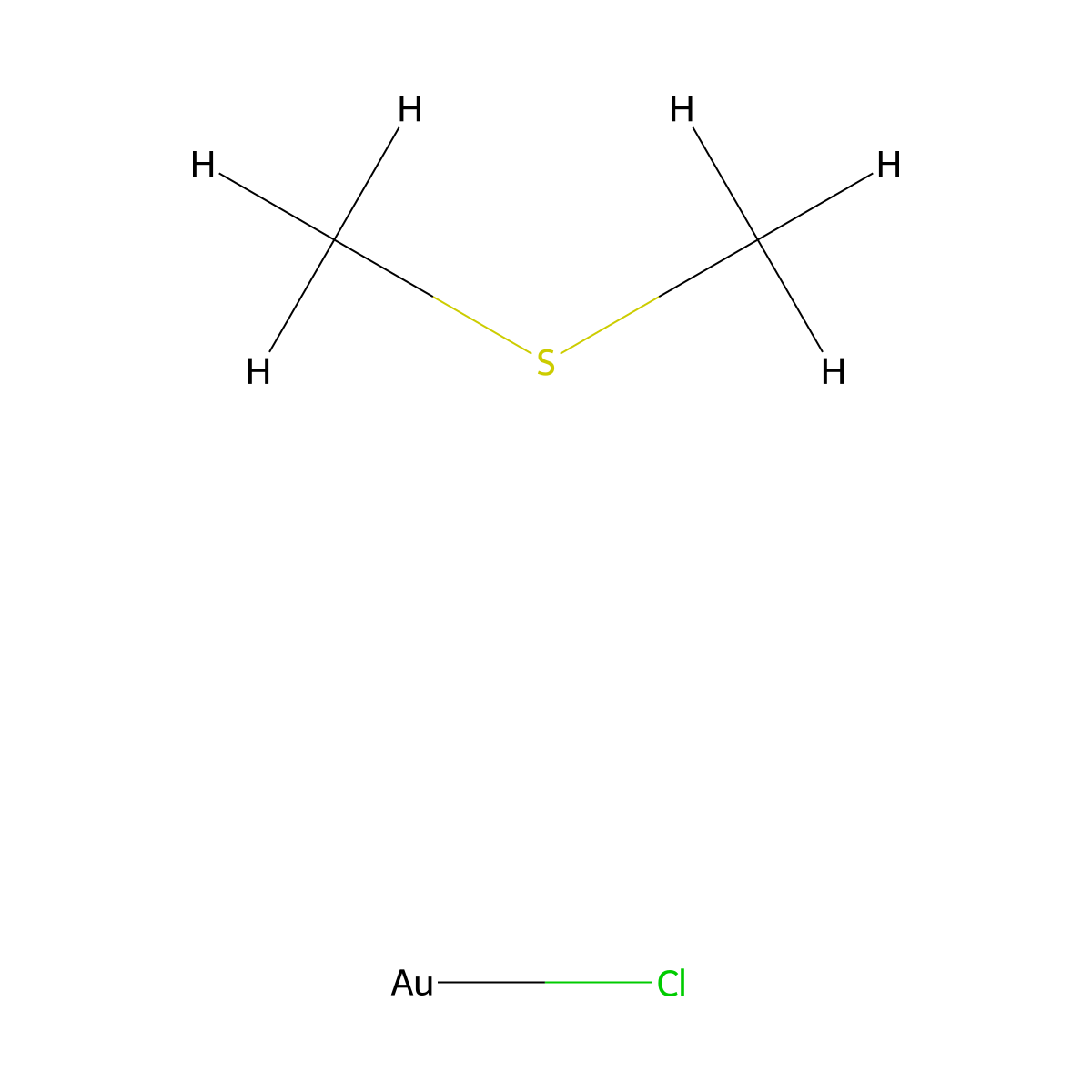 Chloro(dimethylsulfide)gold(I) molecular structure, CAS 29892-37-3