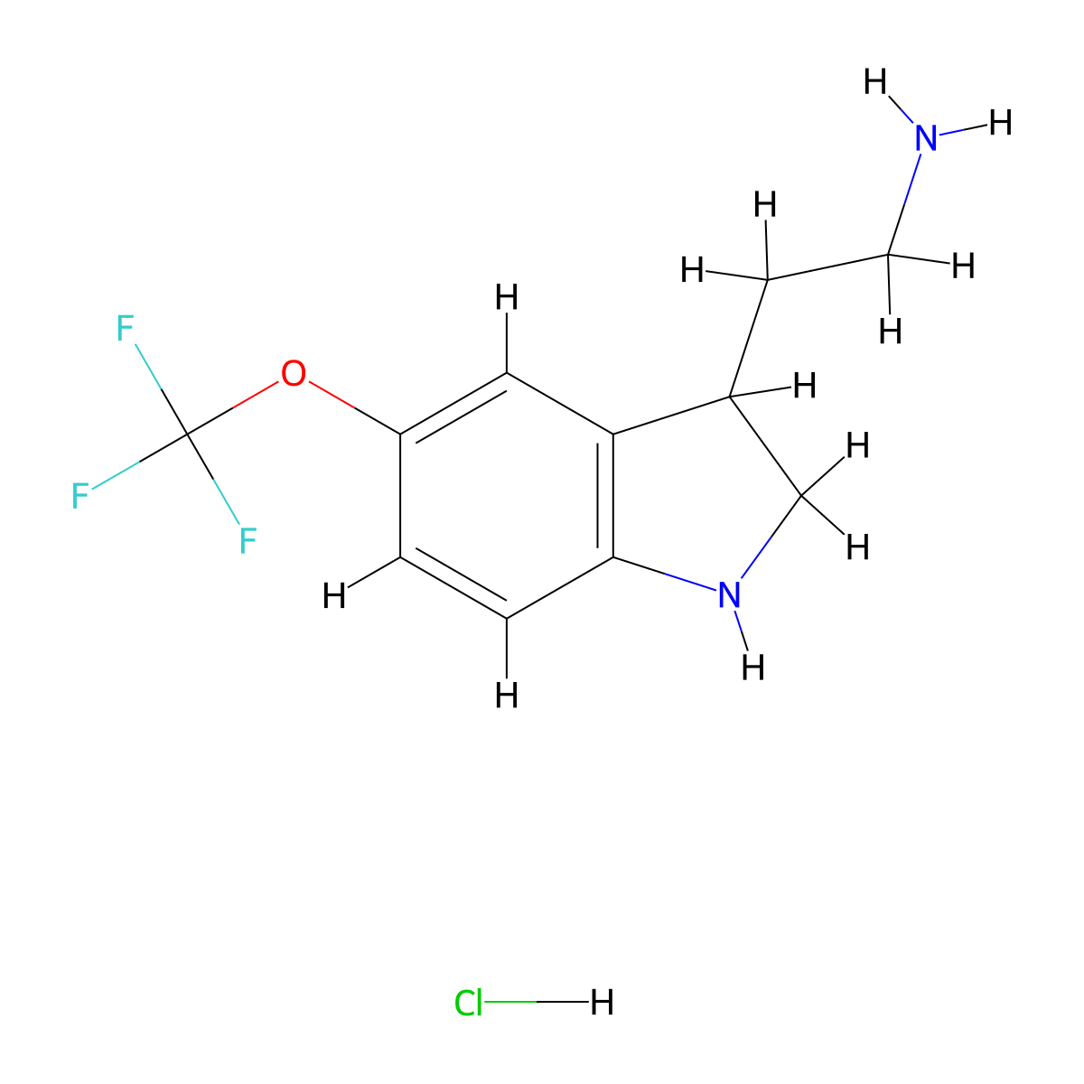 2-(5-(Trifluoromethoxy)indolin-3-yl)ethan-1-amine hydrochloride molecular structure, CAS 2989340-41-0