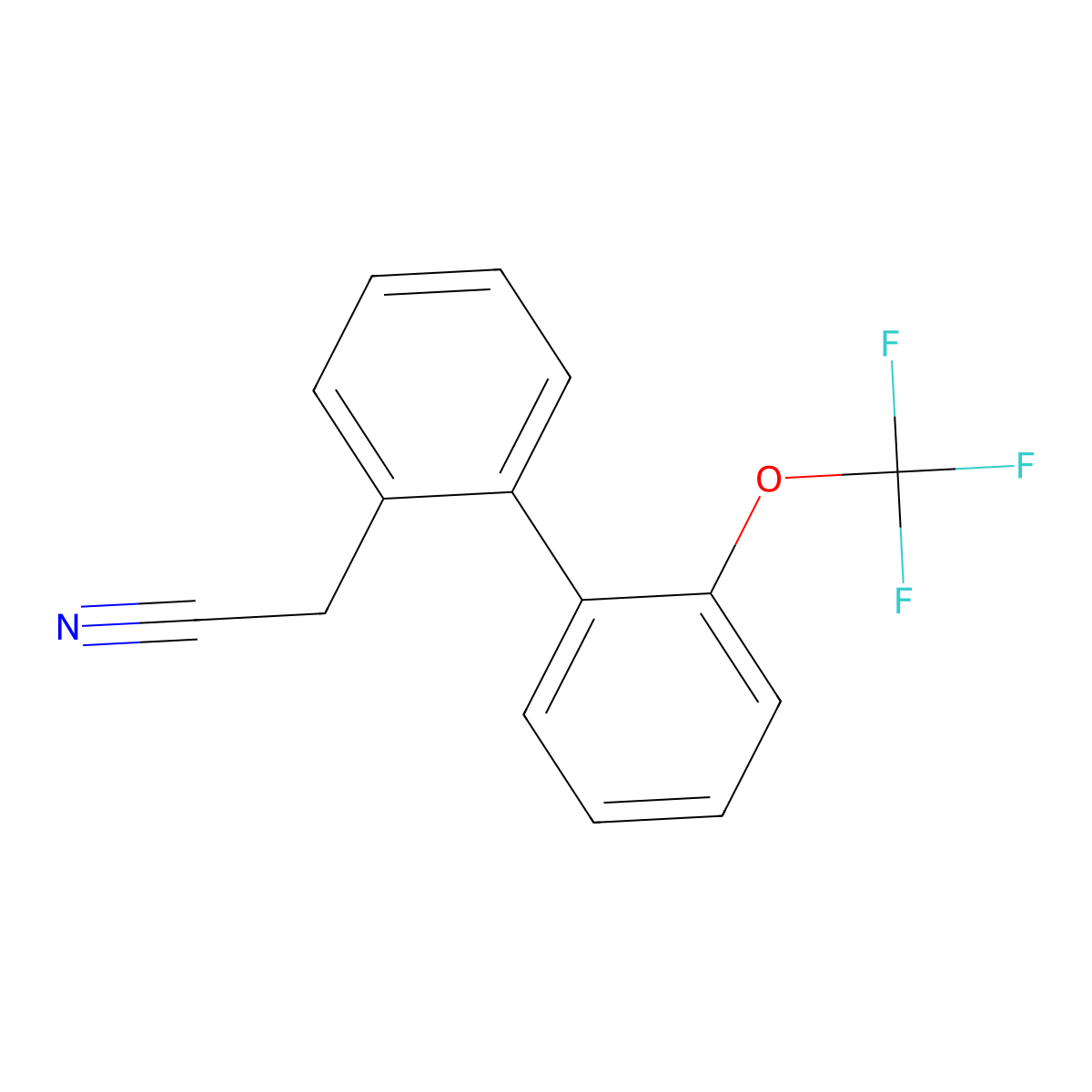 2-(2'-(Trifluoromethoxy)-[1,1'-biphenyl]-2-yl)acetonitrile molecular structure, CAS 2989375-61-1