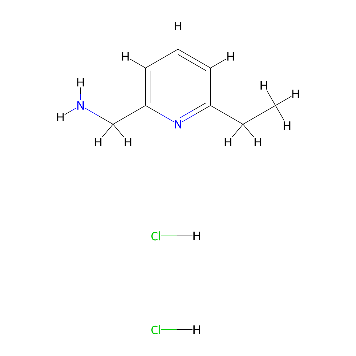 1-(6-Ethylpyridin-2-yl)methanamine dihydrochloride molecular structure, CAS 2989395-90-4