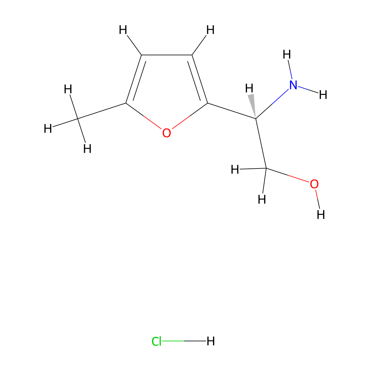 (S)-2-Amino-2-(5-methylfuran-2-yl)ethan-1-ol hydrochloride molecular structure, CAS 2989396-57-6